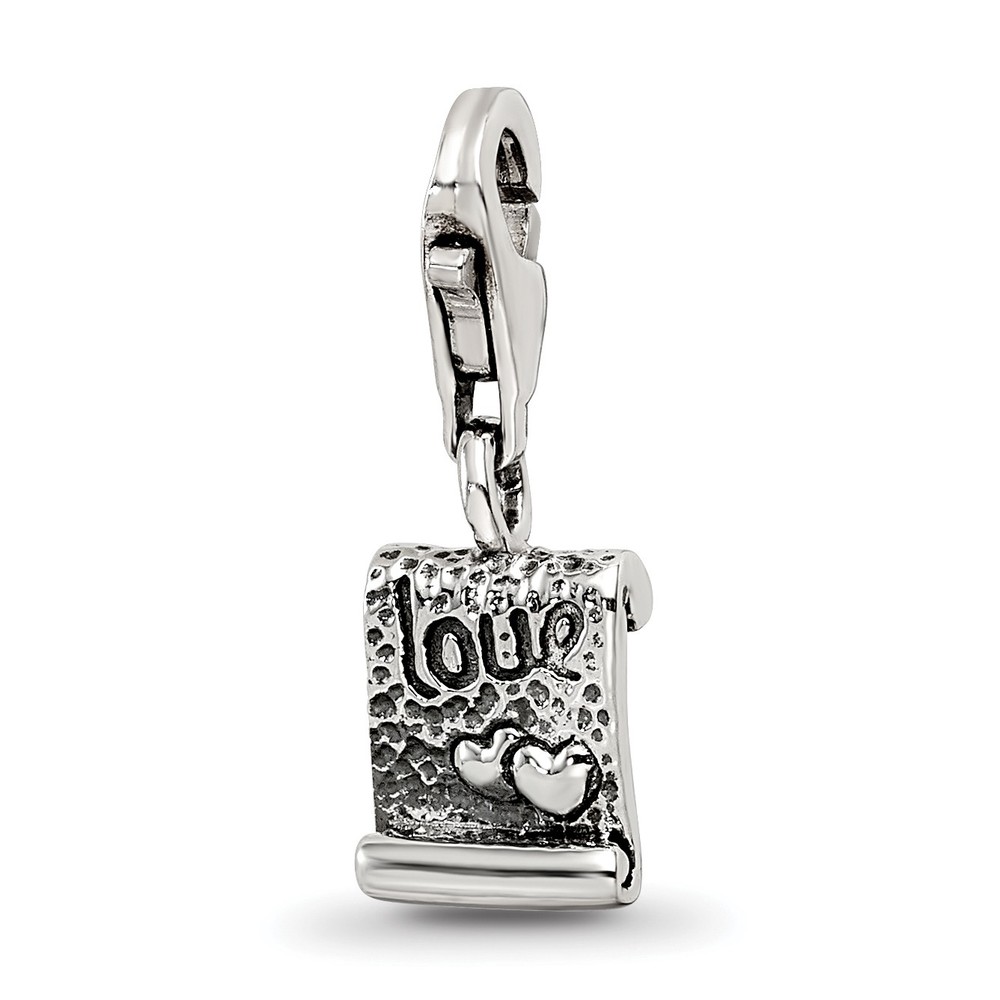 Silver Reflections Love Note Click-on for Bead QRS559