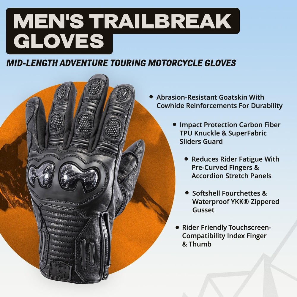 Tourmaster Men's Trailbreak Motorcycle Gloves