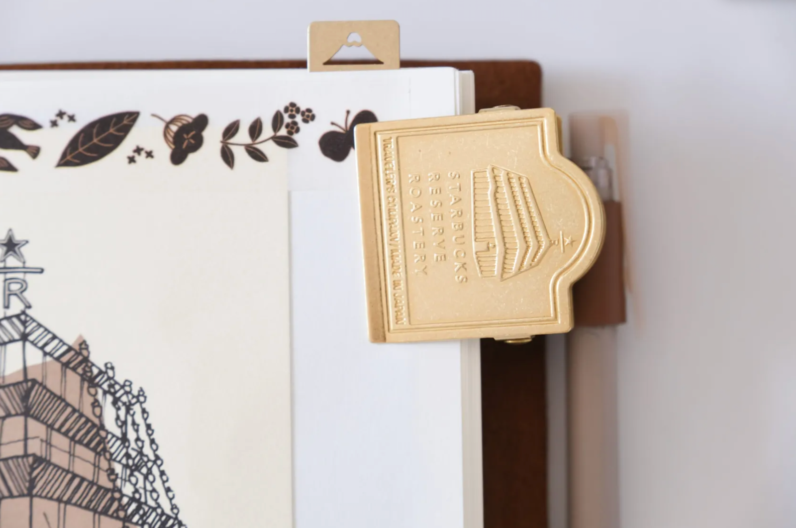 TRAVELER'S notebook Starbucks Reserve Roastery Tokyo Brass Clip Façade limited