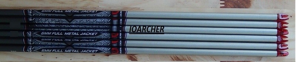 6 MM FULL METAL JACKET SHAFTS - ONE DOZEN