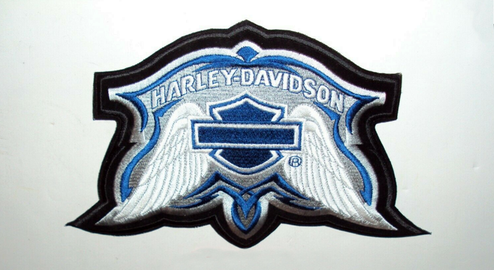 Harley Davidson Eagle Wings Blank Bar & Shield Blue Tribal Patch / Emblem
