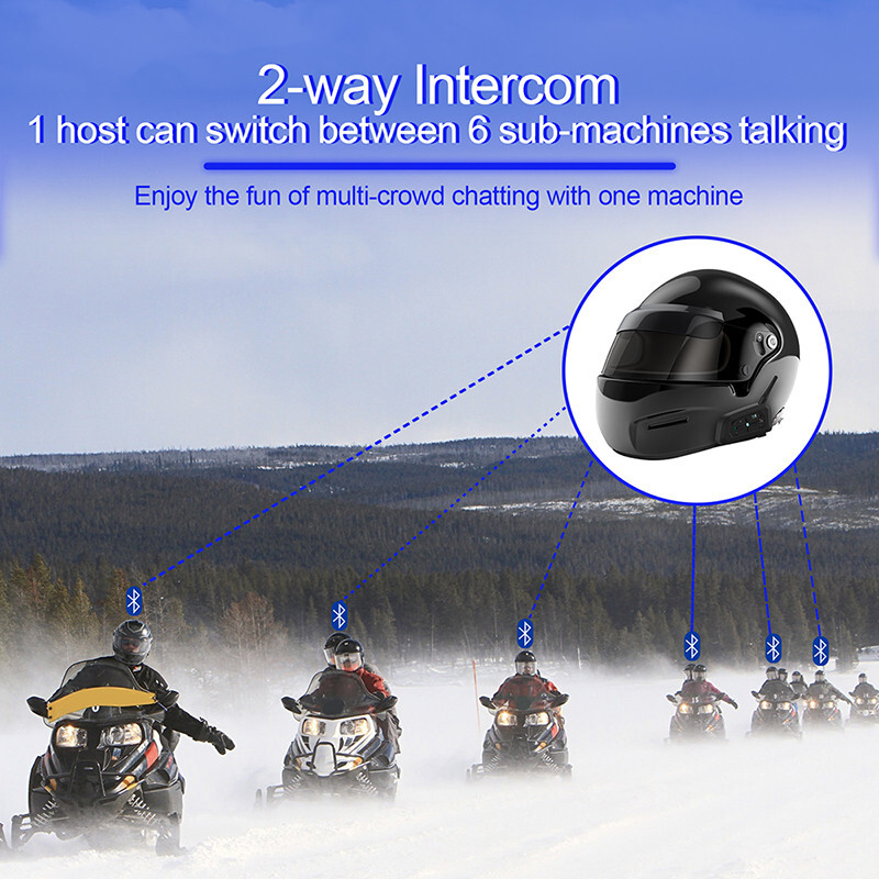 2 x Motorcycle Intercom Bluetooth Intercomunicador Moto Bluetooth 700M 7 Rider