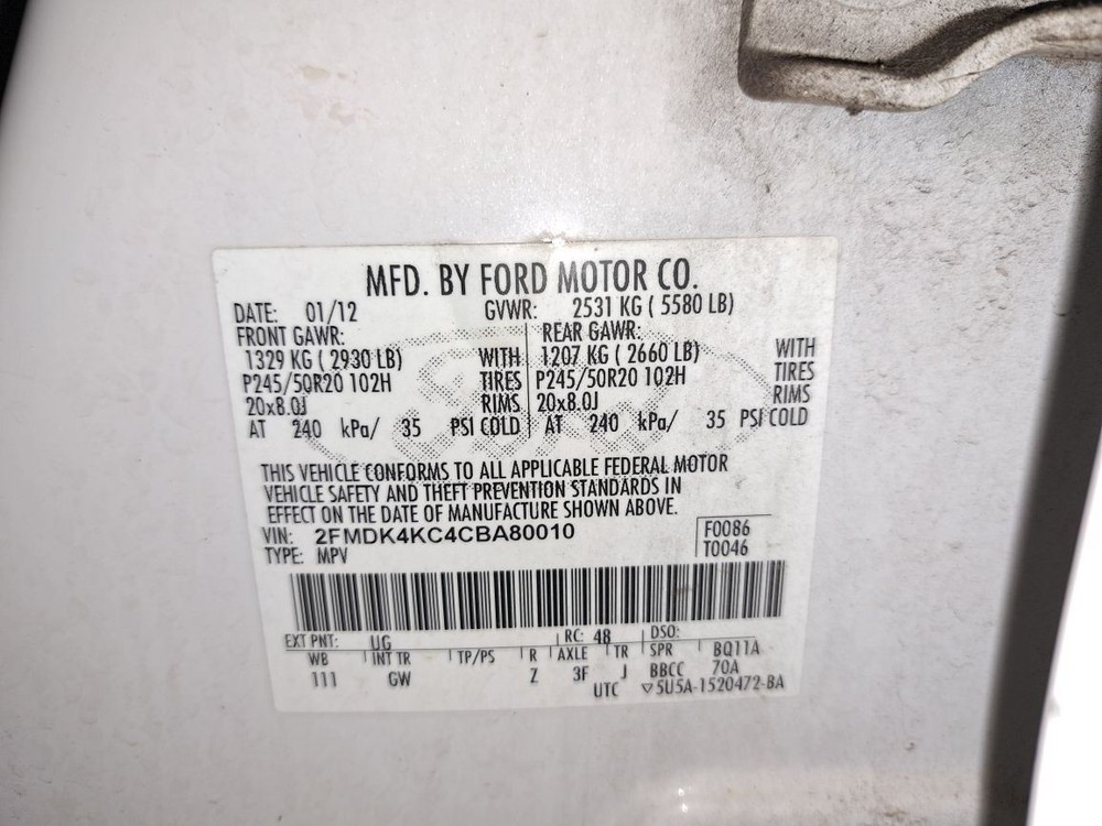 Lh Driver Side Rear 2012 Edge Camera/Projector Sku#4213153