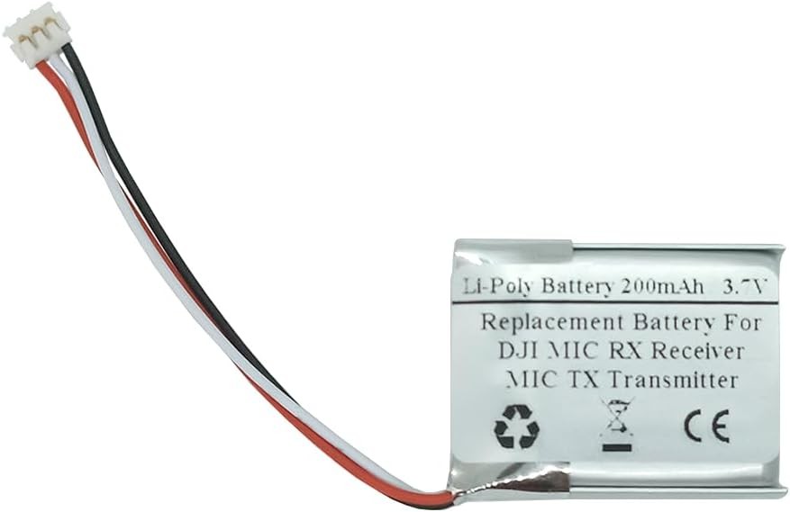 200mAh 3.7V Replacement Battery for DJI MIC RX Receiver MIC TX Transmitter