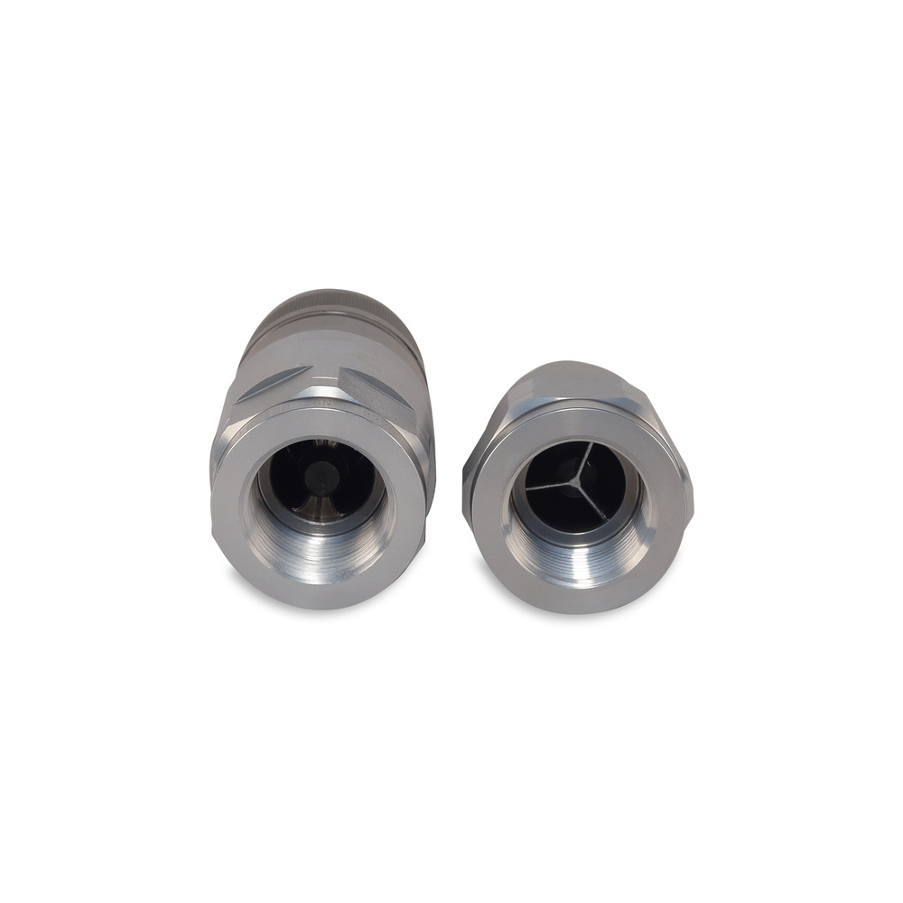 3/4″ Flat Face Hydraulic Quick Couplers Set - 1″ NPT Thread