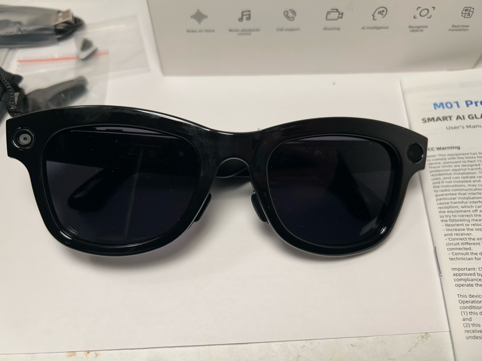 M01 Pro Smart AI Smart SunGlasses 5MP Camera WiFi Bluetooth