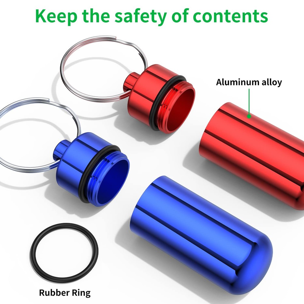 Small Portable Pill Case with Keychain(10 Pack), Urekt 10 Pack, Multicolor