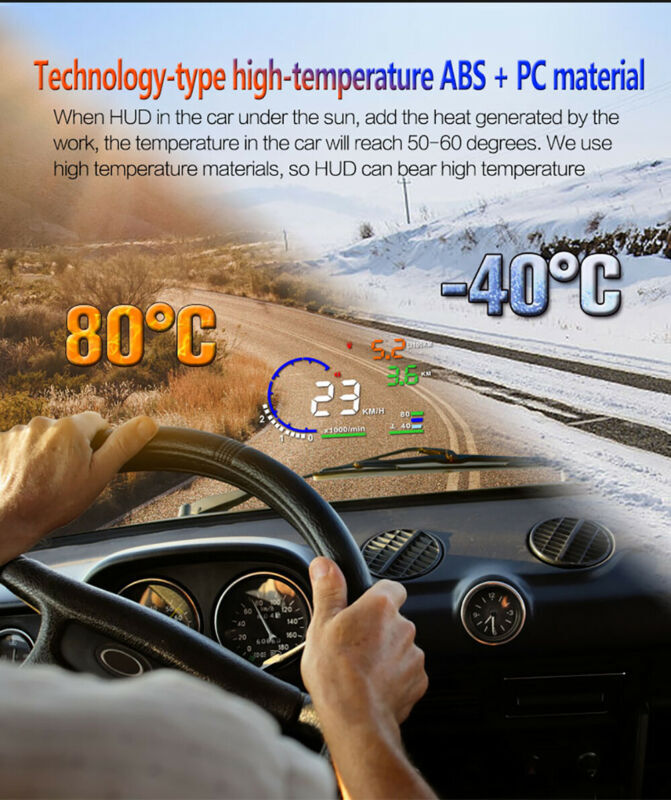 5.5" Car HUD Head-Up Display OBD2 Dashboard Speedometer Projector Projection