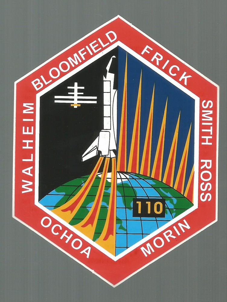 NASA SHUTTLE ATLANTIS STS-110  CREW PATCH SPACE DECAL STICKER 4  1/2"