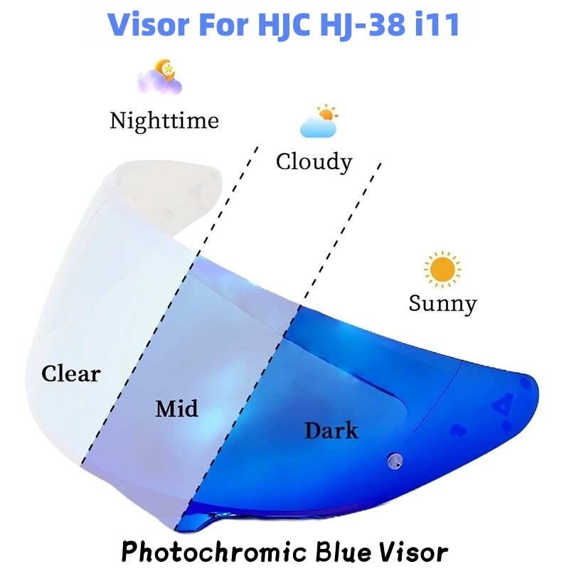 Photochromic Blue/Red/Silver Visor For HJC i11 HJ38 Helmet Shield Screen Lenses