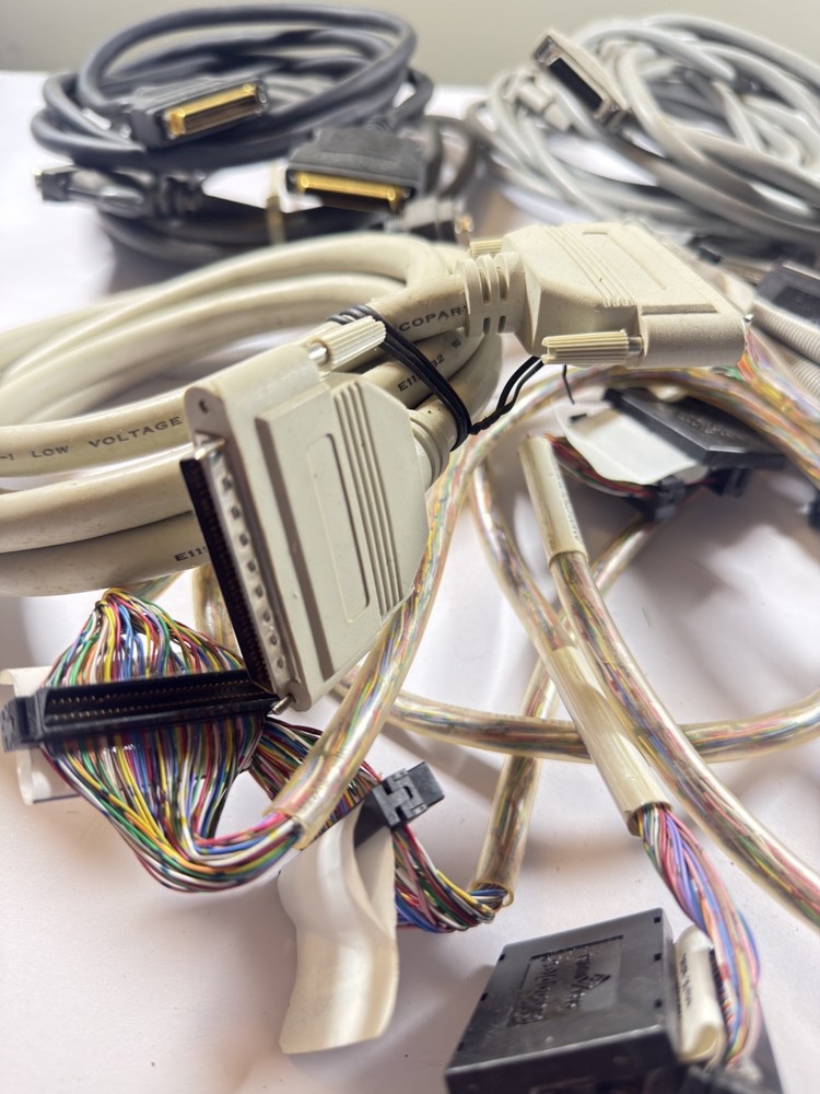 Large Lot Vintage SCSI Cables Bundle - External Internal HD50 DB25 Centronics