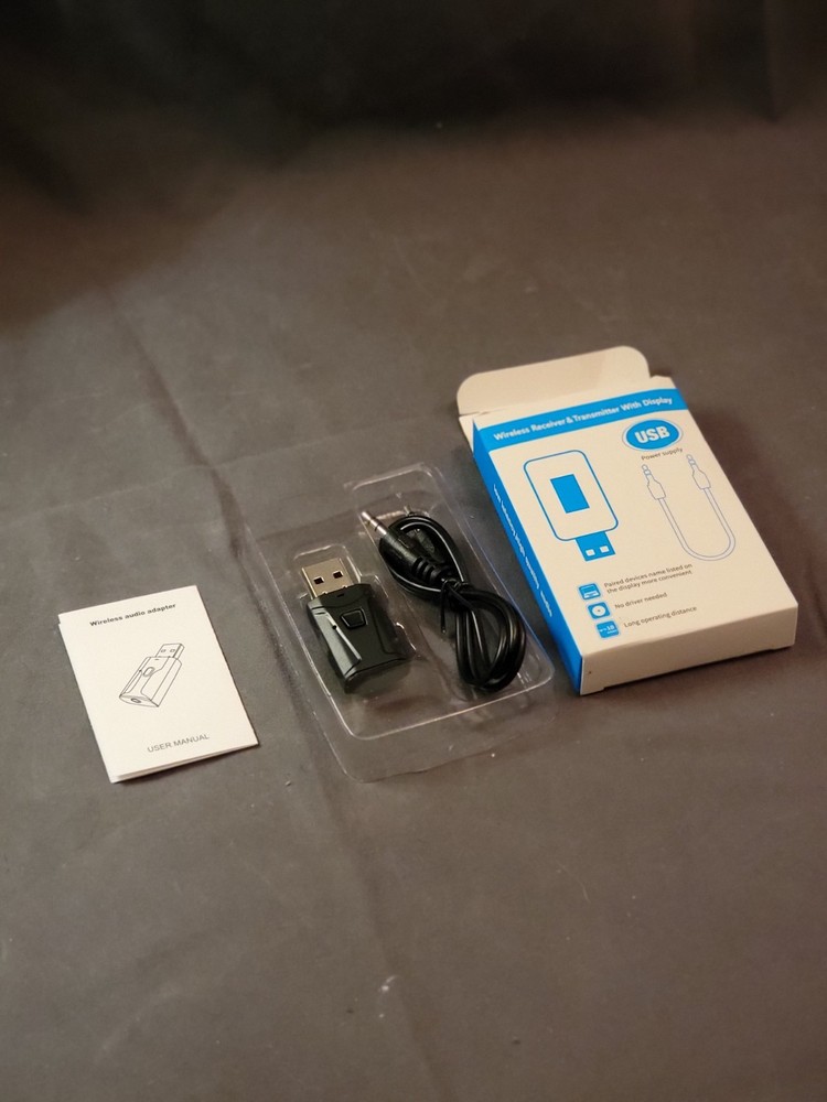 Tsnam USB Bluetooth 5.0 Adapter Transmitter Receiver 3.5mm AUX Car/TV