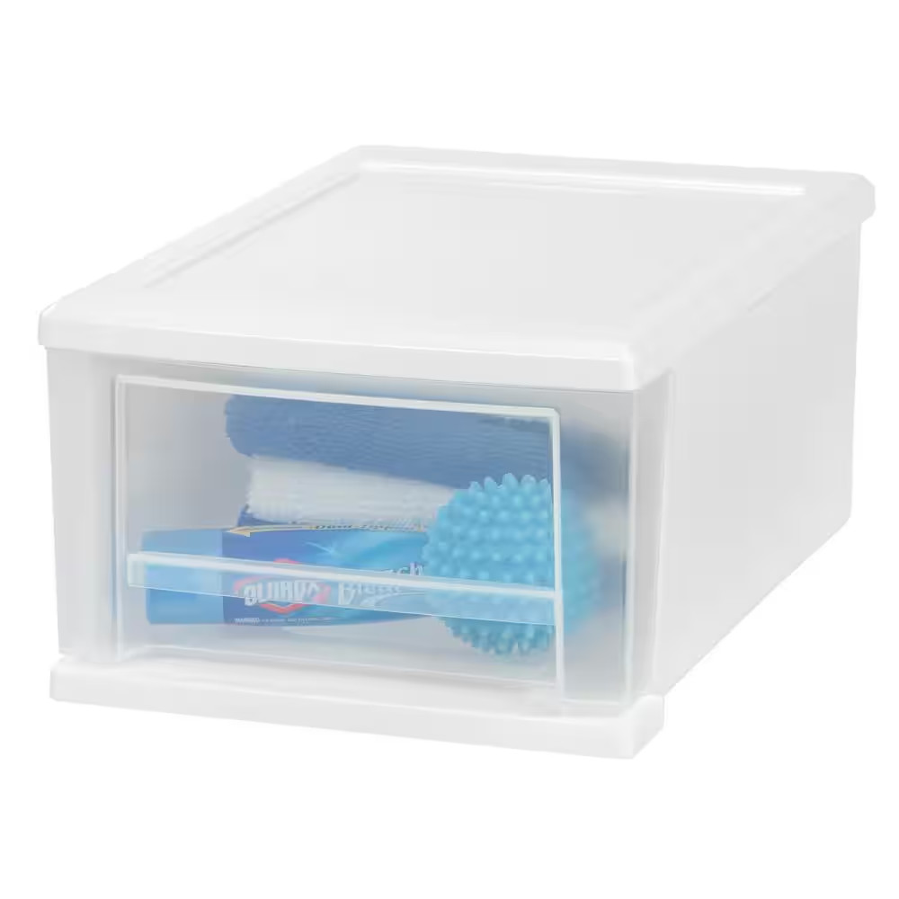 Stacking Storage Bin in White (Holds Approx. 7 Qt.)