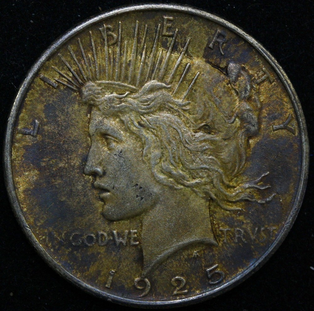 1925 $1 Peace Silver Dollar ~Circulated AU #C4