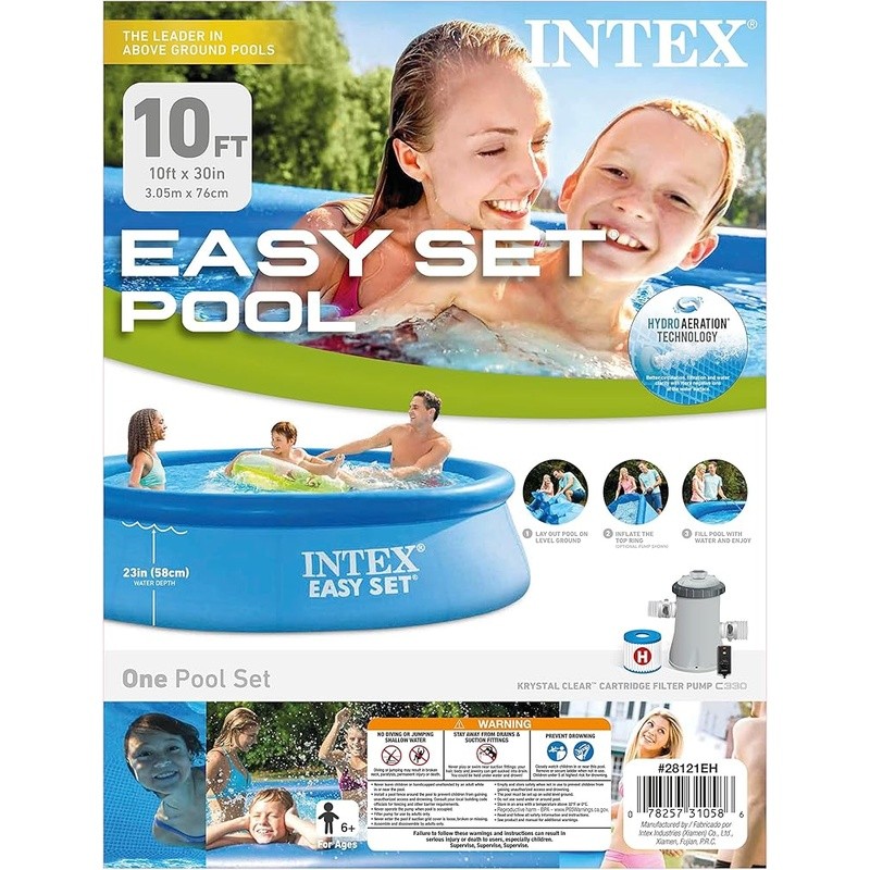 Easy Set Pool HydroAeration Filter Pump Puncture Resistant Durable Fun New