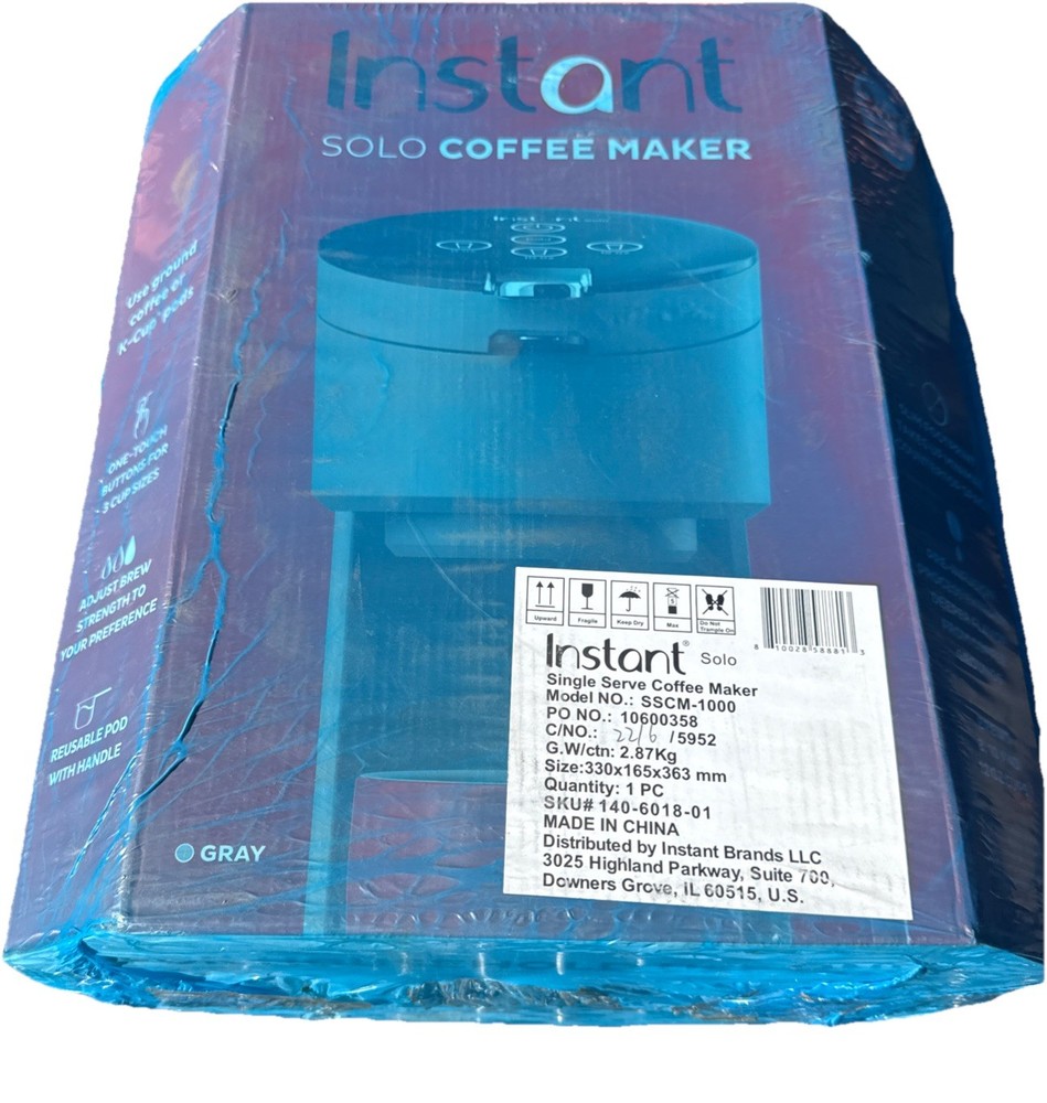 Instant Solo Single-Serve Coffee Maker, Ground Coffee Pod Maker SEALED