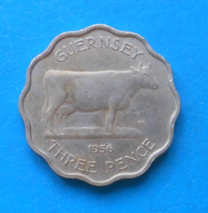 Guernsey 3 Pence 1956 KM 17