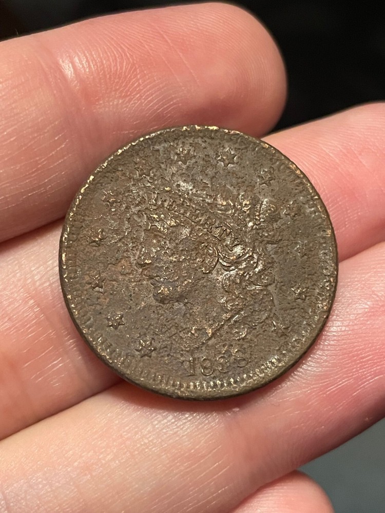 1838 Matron Head Modified Large Cent- VF/XF Details