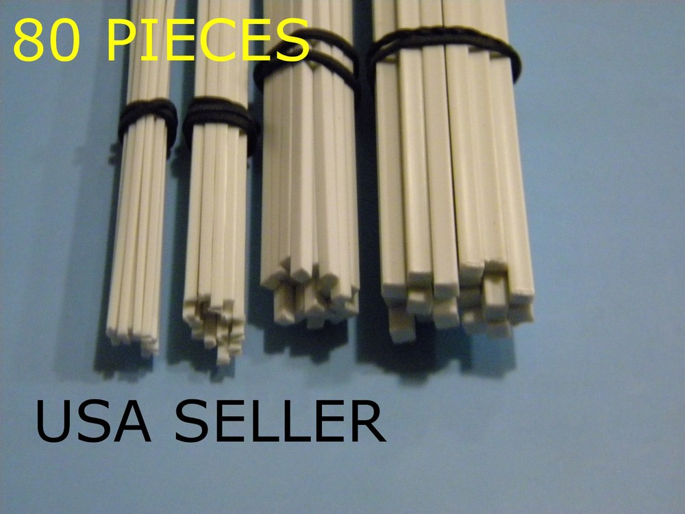 STYRENE SQUARE BAR - 80 PIECE ASSORTMENT - 4 SIZES