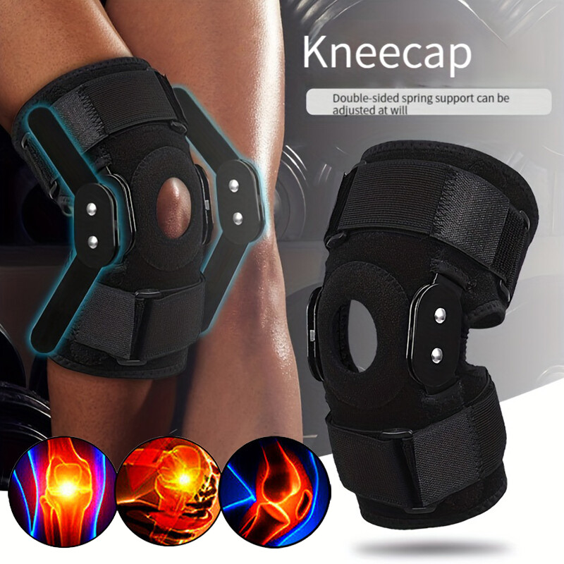KNEE BRACE HINGED COMPRESSION SLEEVE JOINT SUPPORT WRAP OPEN PATELLA STABILIZER