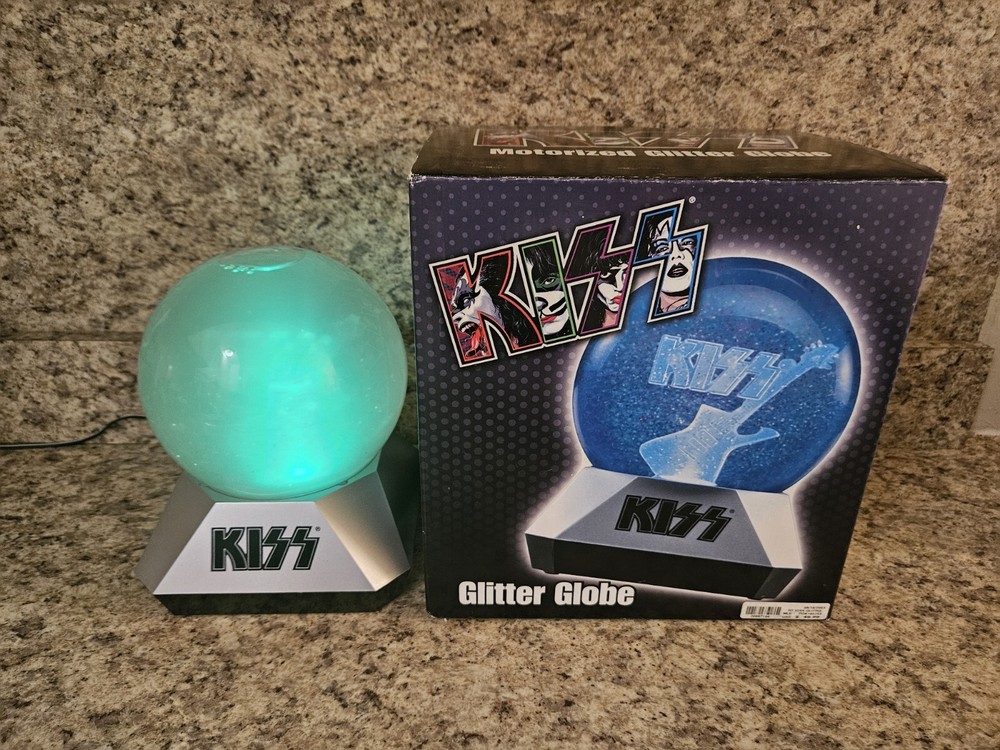 KISS 2003 Motorized Glitter Globe Spencer's Signature Network Lighted W Box