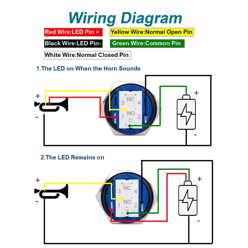 Horn Button, Momentary Push Button Switch, Horn Switch for Car Modification