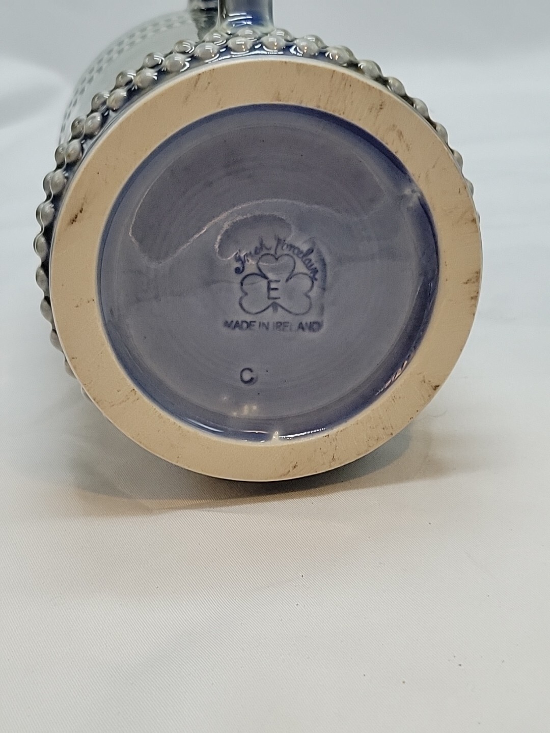 Vintage Wade Ireland Green Beer Stein Mug Sail Boat Yellow Sails