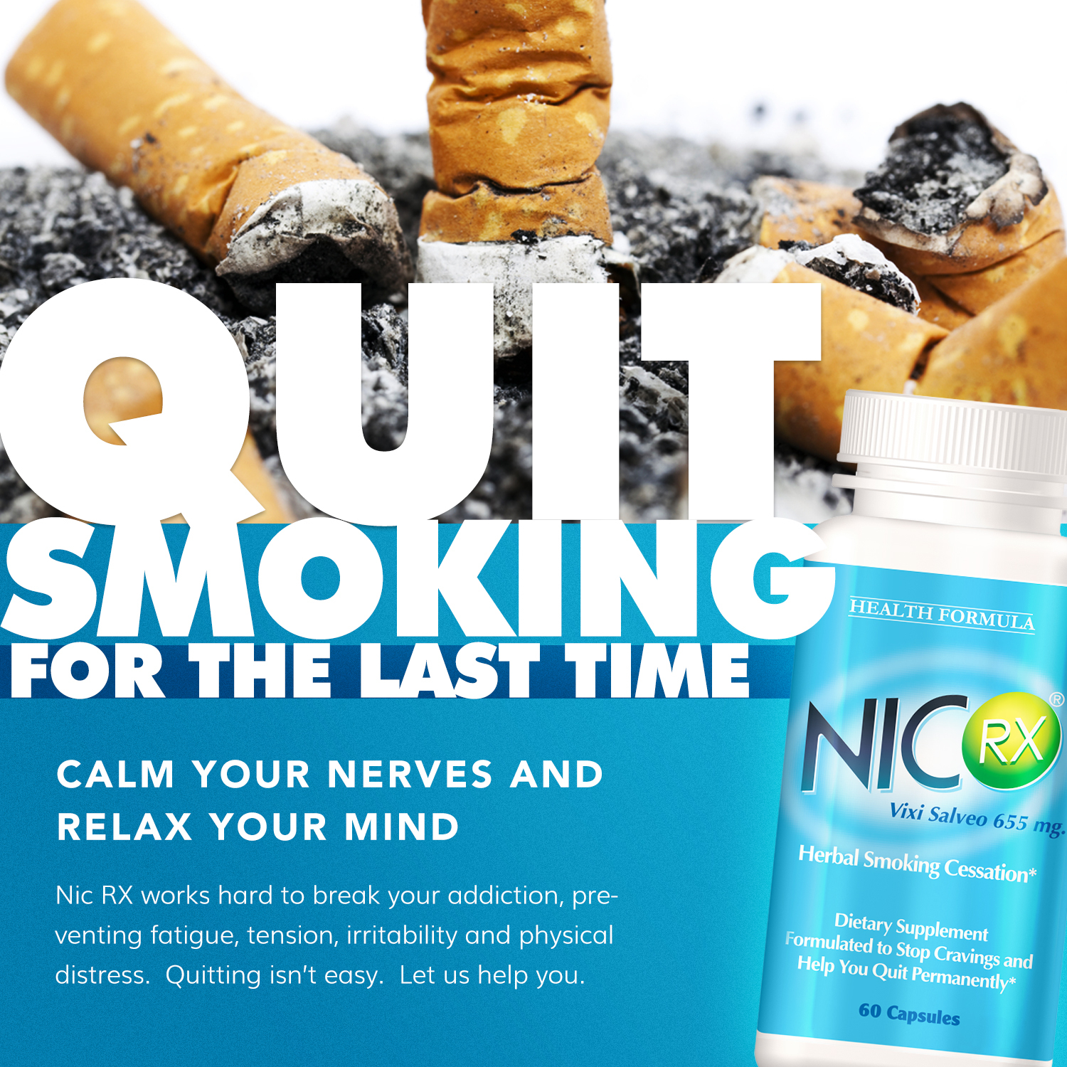 NicRx - Smoking Cessation Supplement (60 Capsules)