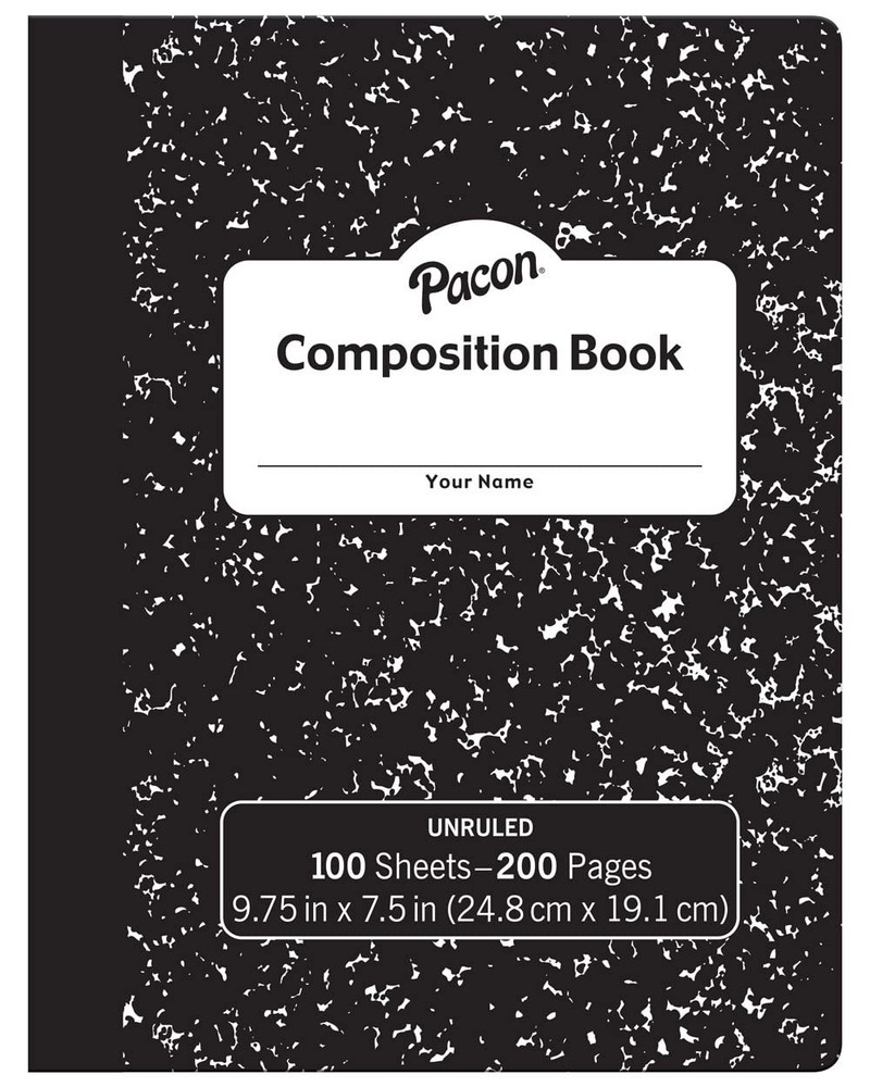 Pacon Unruled Composition Book Black