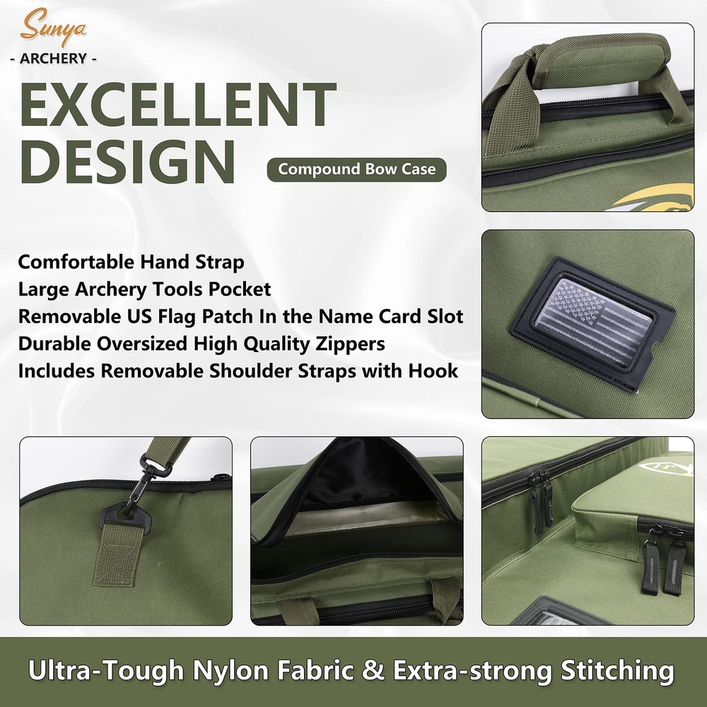 Compound Bow Case with Molle System - Neoprene Bow String Protection & Padded...