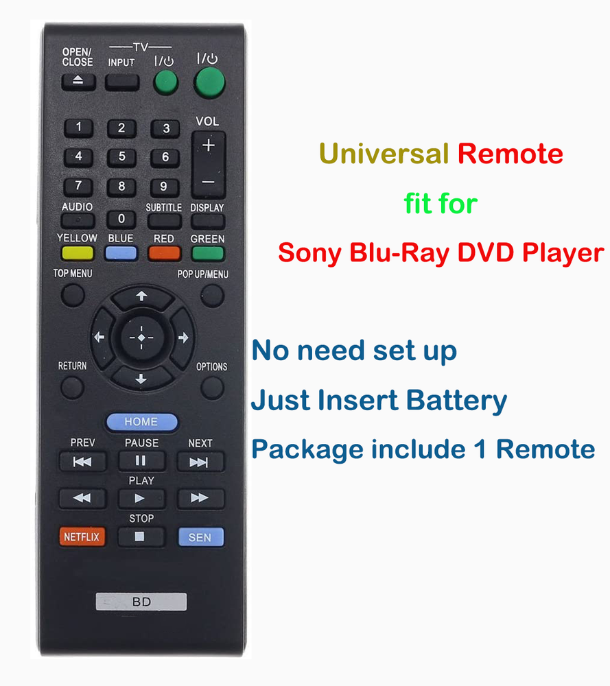 Universal Remote Control Compatible for Sony Blu-Ray DVD Player