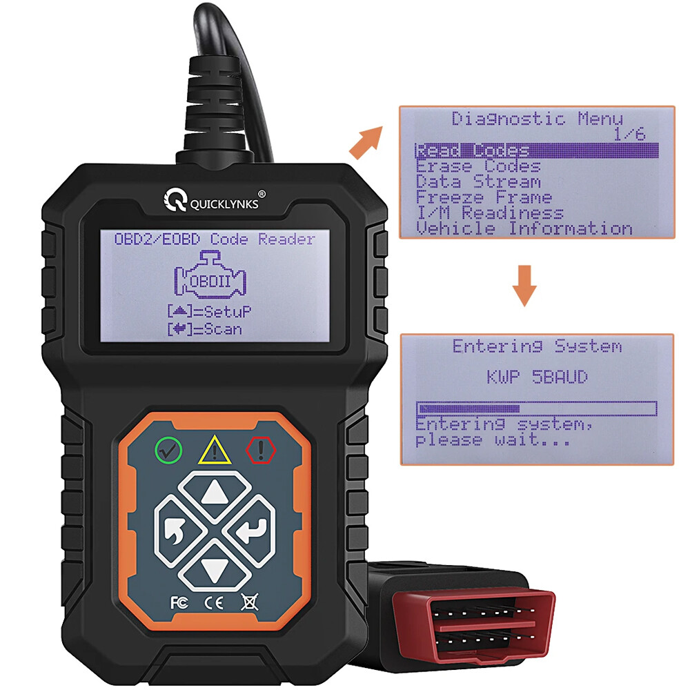 QUICKLYNKS T31 Universal OBD2 Scanner Diagnostic Tool Read & Clear Engine Fault