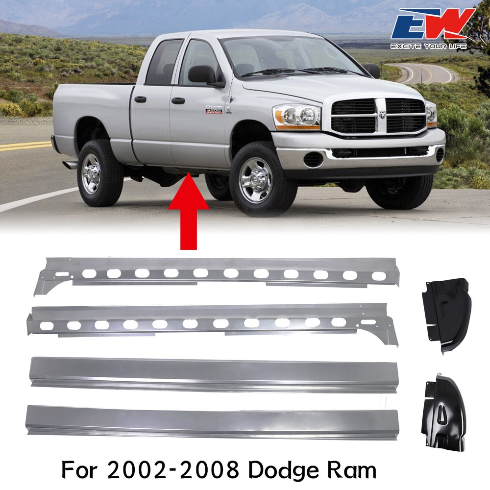 For 2002-2008 Dodge Ram Quad Cab Inner & Outer Rocker Panels & Cab Corners 6PCS
