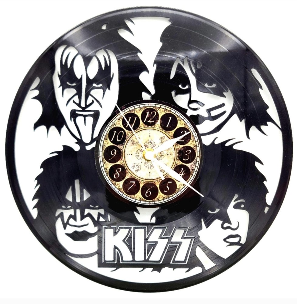 KISS | Vinyl Record Clock | Rock & Roll Music Gift | FREE SHIPPING