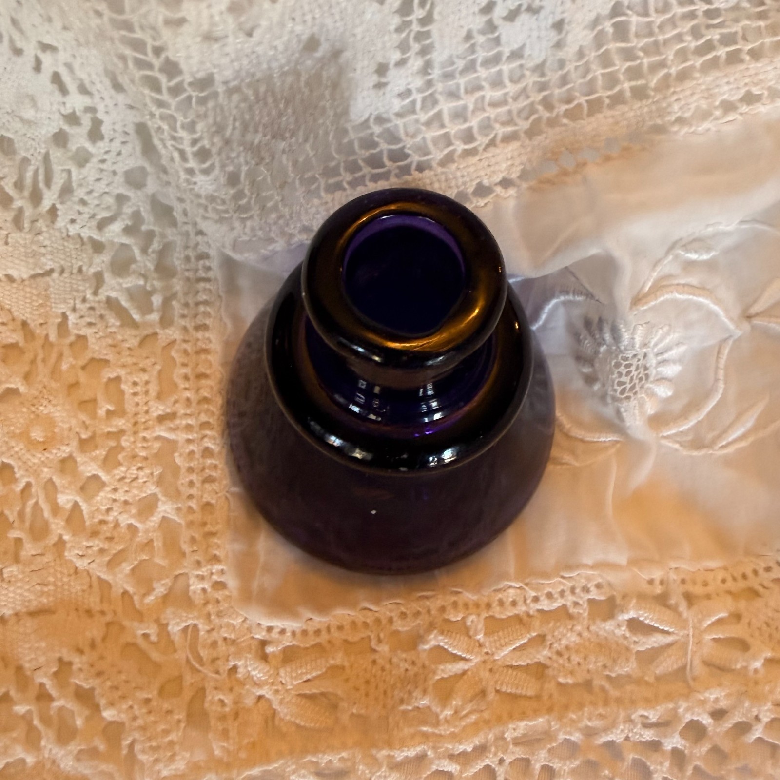 Antique Purple Amethyst Color Cone Shaped Ink Well Hand Blown 1890s