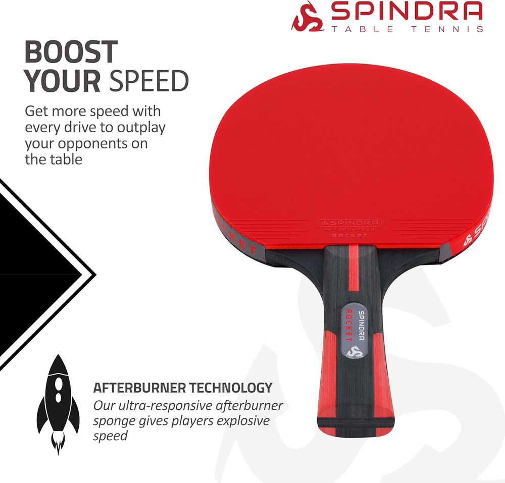 Rocket Performance Level Ping Pong Paddle, Intermediate/Advanced Table Tennis Pa