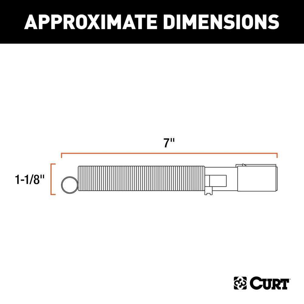 Curt-6-Way Round Connector Plug with Spring (Trailer Side, Packaged)