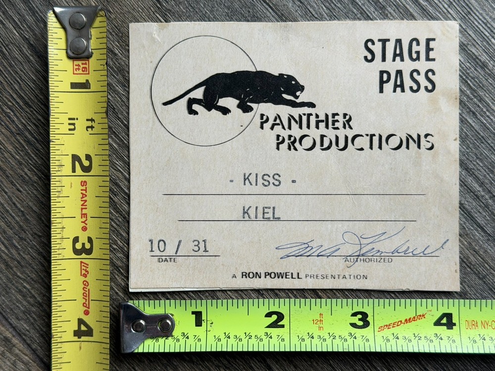 KISS Pass Alive Tour St. Louis Oct 31 1975 Halloween Stage Pass Vintage Aucoin