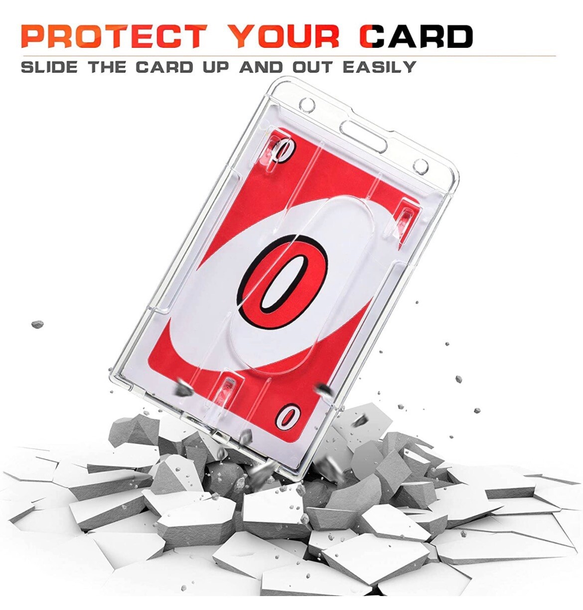 5 Pack ID Badge Holder Vertical Hard Plastic Card Holders - Work Airline Cruise