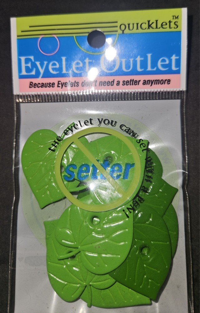 Leaf, Quicklet Eyelets, 12/pack, no setter needed, scrapbook - Eyelet Outlet)