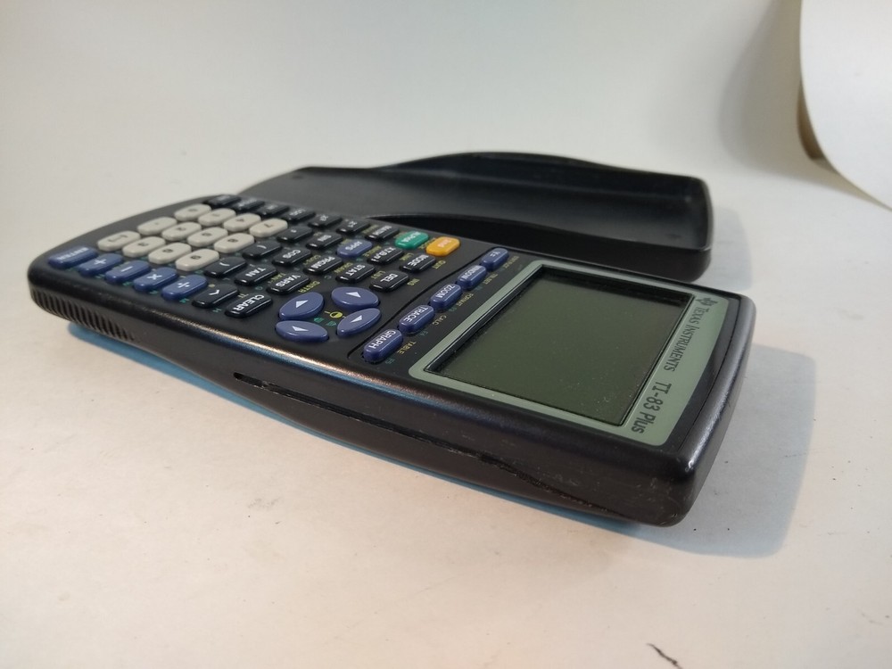 Texas Instruments TI-83 Plus Calculator Black With Case Working Tested Good