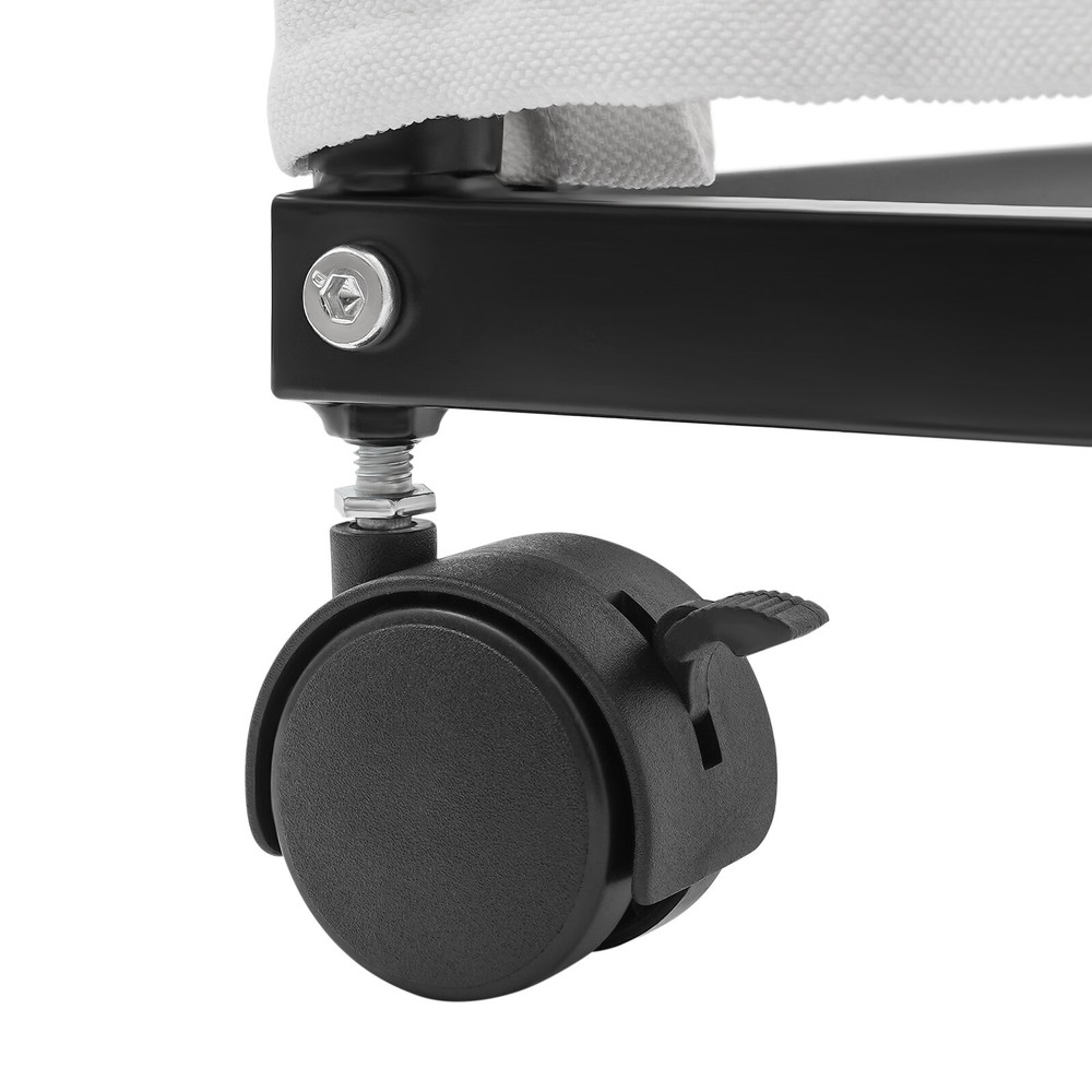 Portable Rectangular Dressing Room 4-Wheels Freestanding Movable Fitting Room