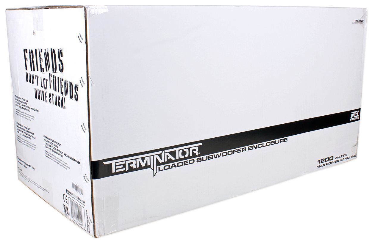 MTX Terminator TNE212D 1200 Watt 2 Ohm Dual 12” Subwoofers/Subs + Sealed Sub Box