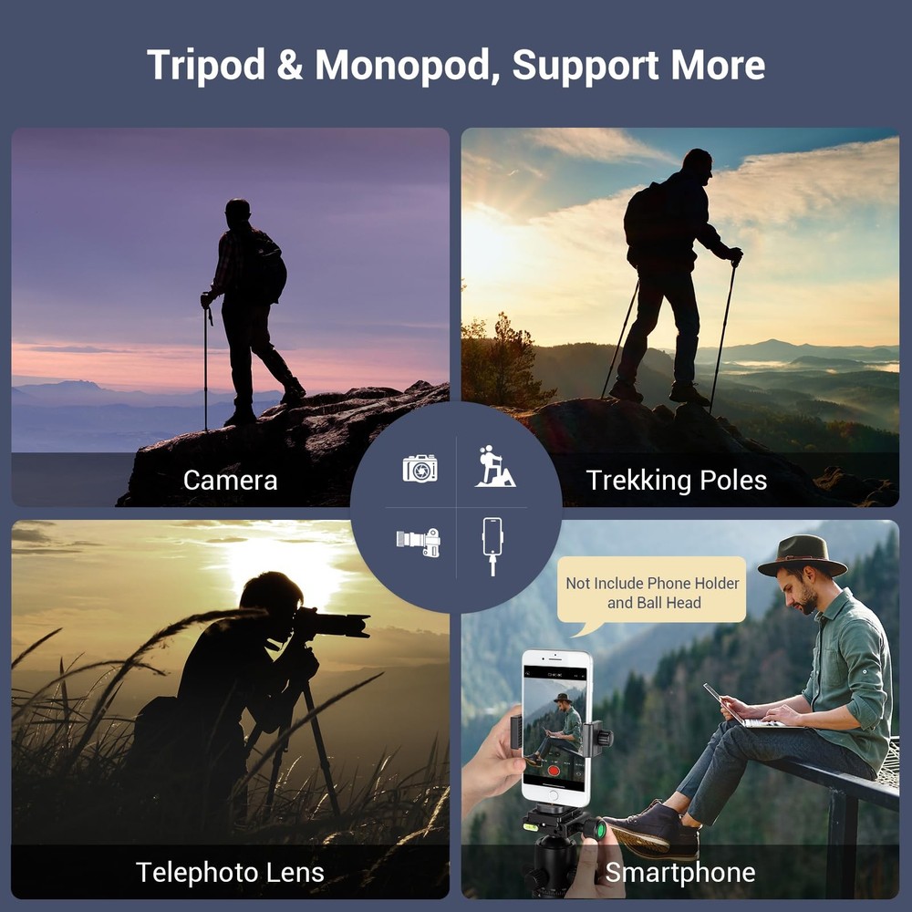 SmallRig 68 Camera Tripod, Foldable Aluminum Tripod & Monopod, Compatible with