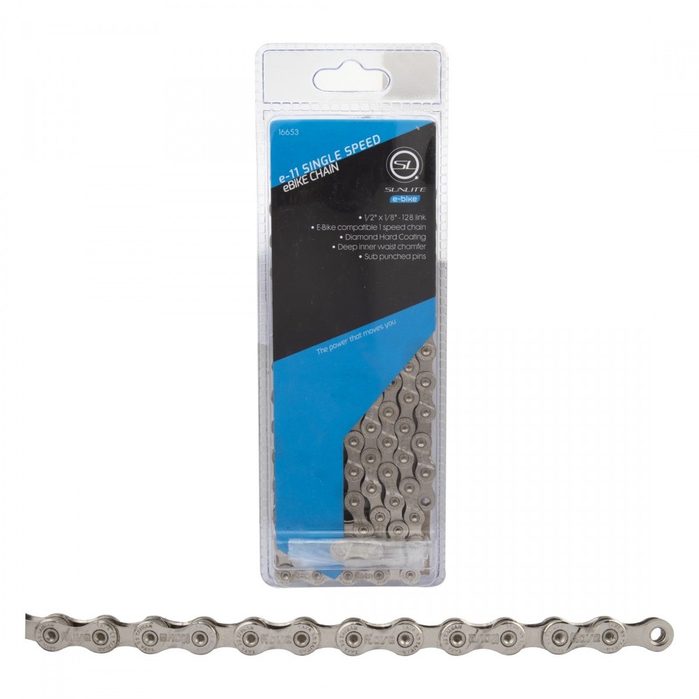 Sunlite E11 Single Speed E-Bike Chain 128 Links, Diamond Hard Coating & High