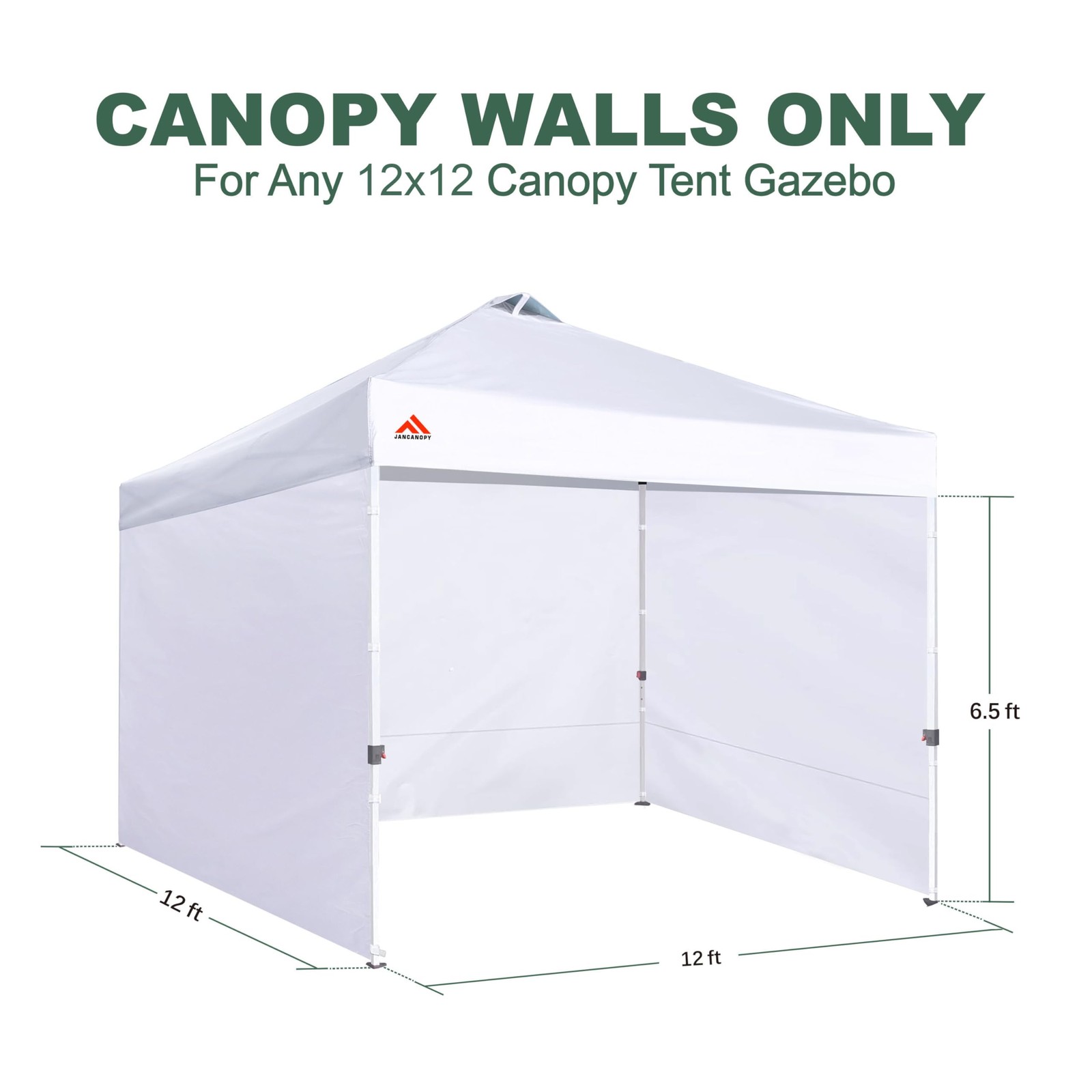 JANCANOPY Beige SideWall for 12x12 Canopy Frame PU Coated 3 Pack SunWall Zippers