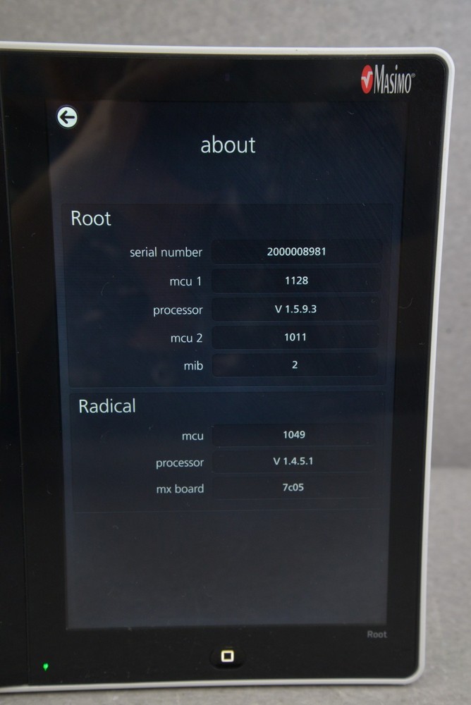 Masimo RDS7A Root Platform W/ Masimo Radical-7 Touch Screen Pulse Oximeter