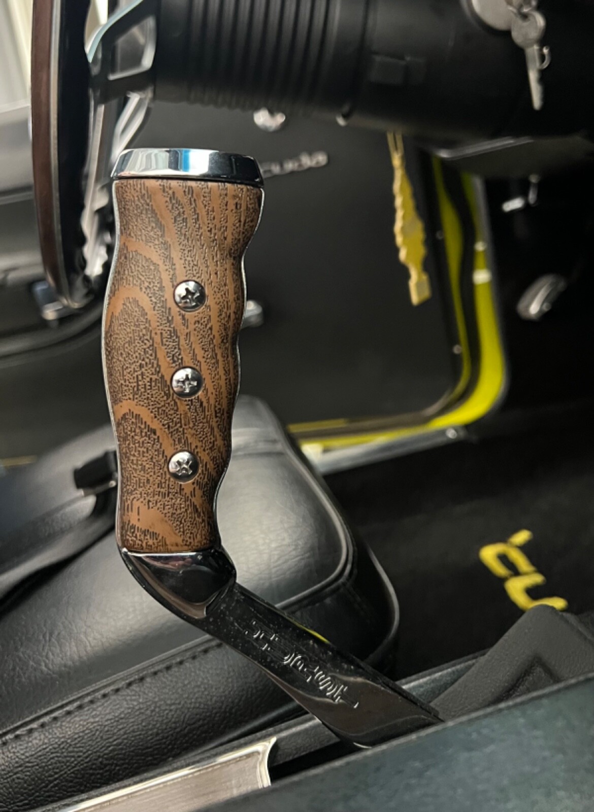 Hand Dyed Wood Grain Pistol Grips & Screws HURST OEM NEW Mopar Shifter Handles