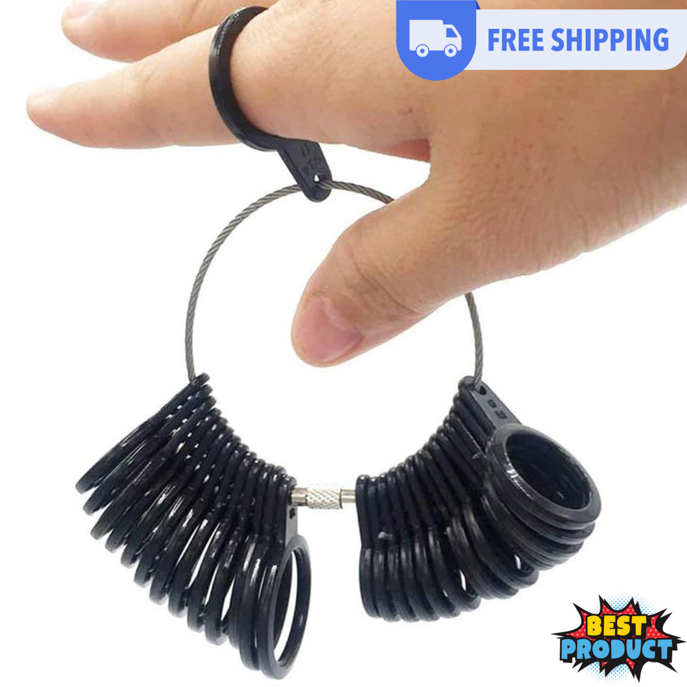 Ring Sizer Tools Adjustable Plastic Finger Measuring Gauge Accurate Sizes Kit