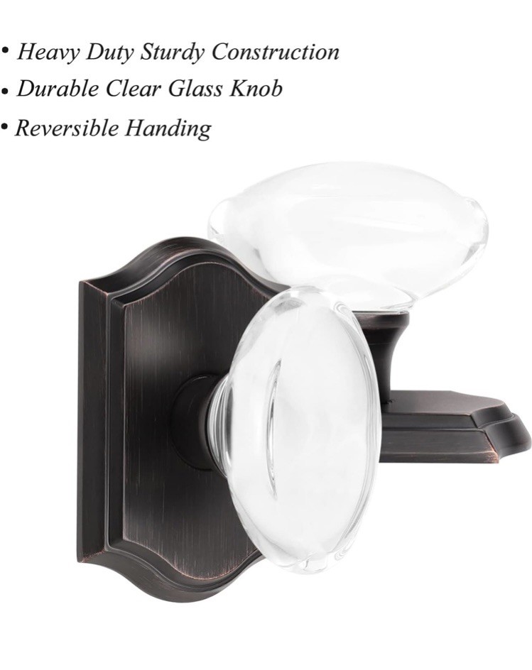 Probrico Crystal Door Knobs Keyless for Closet & Hallway